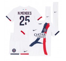 Paris Saint-Germain Nuno Mendes #25 Koszulka Wyjazdowa dzieci 2024-25 Krótki Rękaw (+ krótkie spodenki)